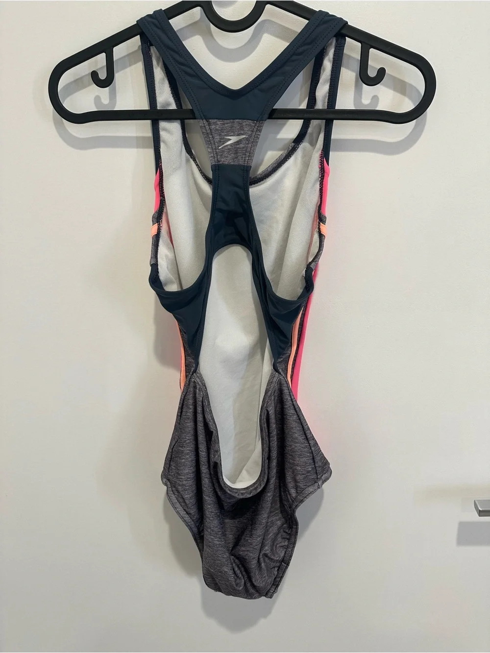 Speedo Grey and Pink One-Piece Racerback Swimsuit